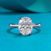 wholesale S925 silver new 8*10mm oval white diamond bamboo knot ring, minimalist European-style ring for live streaming-R1108 White Diamond Bamboo Ring>Size 8