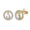 wholesale S925 Sterling Silver Earrings with Freshwater Pearls, High-End Fashion Stud Earrings Set with Zircon, Direct from Manufacturer-0-4