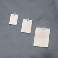 wholesale 990 sterling silver plain square pendant hip-hop couple necklace for women and men, rectangular charm accessory-0-2