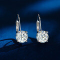 925 Sterling Silver Classic Four-Prong French Back Moissanite Stud Earrings-0-0