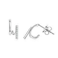 S925 Sterling Silver D-color Moissanite Bow Earrings-Style H [Clearance Sale - Free Shipping] K Silver  925 Silver