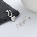 wholesale 925 Sterling Silver Asymmetric Heart Letter Stud Earrings, Ins Korean Japanese Hong Kong Style Trendy Niche Women's Jewelry-0-1