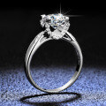 925 Silver 1ct Four-Prong Bullhead Moissanite Ring, Factory Wholesale-0-1