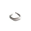 wholesale S925 Sterling Silver Gold-Plated Korean Style Ins Minimalist Irregular Smooth Surface Open Ring for Women-0-4