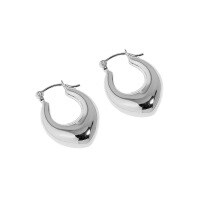 wholesale S925 Sterling Silver Geometric U-Shaped Lightly Textured Retro French Style Ins Korean Version Small Earrings for Women-Silver 925 silver