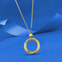 wholesale S925 Silver Gold-Plated Green Diamond Qiankun Circle Necklace with Ancient Craftsmanship and Exquisite Retro Texture for Cross-Border-N514 Qiankun Circle Necklace>925 Silver