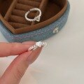 wholesale S925 Sterling Silver Iridescent Zircon Open Heart Ring for Women, New Trendy Versatile Minimalist High-end Fashion-0-3