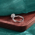 Sterling Silver Moissanite Princess Rose Ring, Luxe Bridal Bouquet Jewelry-0-2