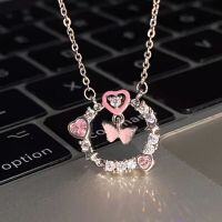wholesale S925 Sterling Silver Small Design, Fresh and Sweet, Cute Runaway Princess Bow Necklace Women's Collarbone Chain-Bow Necklace 925 Silver