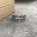 wholesale Metal material, cross-border dark punk cross ring men's hiphop high street vintage distressed premium feel-0-0