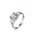 S925 Silver 4-Claw 3ct Moissanite Heart Shape Engagement Ring-0-3