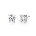 wholesale S925 Sterling Silver Four-Prong Moissanite Stud Earrings for Women, Minimalist and Versatile Design, Hot-Selling Cross-Border Ready-to-Ship Wholesale-0-4