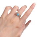 wholesale Rose Gold Plated 925 Silver Inlaid 5*7 Opal Blue Purple Ring for Women Live Stream Xiaohongshu-0-4