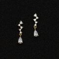 wholesale S925 Sterling Silver Korean Style Minimalist Diamond-Inlaid Teardrop Elegant Ear Studs Sweet and Fresh Women's Ear Jewelry G7791-0-0