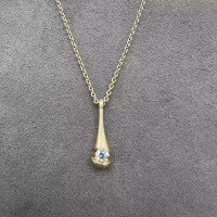 wholesale S925 Sterling Silver Red Elk Full Body Flash Diamond Necklace for Women, Vintage French Style Elegant Pendant with High-End Sparkle Collarbone Chain-BX0407-Gold 925 Silver