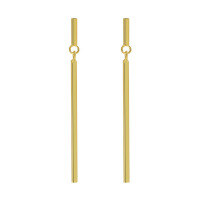 wholesale S925 Sterling Silver Geometric Vertical Bar Ear Studs, Minimalist and Versatile Earrings for Women-18K gold [with sterling silver ear plugs]  925 silver