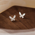 wholesale S925 Sterling Silver Adorable Sweet Girly Elegant Petite Striped Butterfly Stud Earrings M05854-0-2