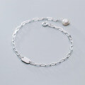wholesale S925 silver oval disc pearl trendy fashion ins style Korean women's bracelet jewelry S3441-0-3