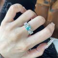 wholesale S925 Sterling Silver Flower Fairy Blue Hydrangea Paraiba Ring Vintage Luxury Fashion High-End Exquisite Diamond Ring-0-1