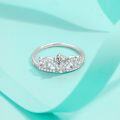 wholesale S925 Sterling Silver Moissanite Crown Ring for Women, Simple and Fashionable Petite Style, Exquisite Light Luxury Trendy Personality Closed Design-0-1