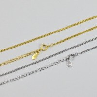 wholesale 925 Sterling Silver Plated 18k White Gold Side Link Basic Necklace Women's Fashion Minimalist Versatile Choker Short Wholesale-Platinum one 3000075