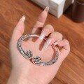 wholesale 9999 Pure Silver Cuff Bracelet - The Hit Black Myth: Wukong's Golden Hoop, Ancient Craftsmanship, Great Sage Equalling Heaven's Staff Jewelry-0-4