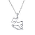 925 Sterling Silver Small Wooden Horse Necklace, 2025 New Women's Summer Pendant-0-7