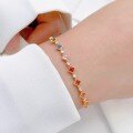 wholesale S925 sterling silver full-body layered bracelet with luxurious retro style, colorful diamond accents, and a high-end fashionable women's accessory-0-1