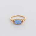 wholesale [925 Sterling Silver] DUNLI Jewelry New Small Fresh Blue Quartz Shell Ring, Ready to Ship for Dropshipping-0-1