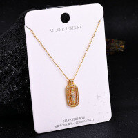 S925 Sterling Silver K Gold Pendant Necklace with Gourd and Plain Pi-S925 Sterling Silver YD2-0115QJ 925 Silver
