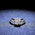 S925 Sterling Silver Moissanite Ring, High-End Ladies' Hollow Six-Claw Classic Proposal-0-1