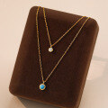wholesale S925 Sterling Silver With Turquoise And Zircon French-style Choker Necklace For Women-0-5
