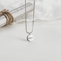 wholesale 925 Sterling Silver Maker's Lucky Pendant Necklace for Women, Unique and Niche Versatile Chain, Autumn Sweater New Arrival-LUCKY lucky charm necklace>925 silver
