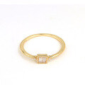 wholesale S925 Gold-Plated Baguette Cut Cubic Zirconia Crystalline Women's Ring, Winter New Style, Manufacturer Wholesale-0-1