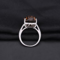 wholesale S925 sterling silver platinum-plated with natural tea crystal gemstone,。-0-3