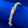 wholesale S925 silver-plated white gold XO pave diamond bracelet, live new-0-2
