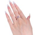 wholesale S925 Sterling Silver Light Luxury Style Minimalist Romantic Purple Teardrop 4*6mm Pear-Shaped Amethyst Ring-0-4
