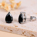 wholesale S925 Sterling Silver Fashion Black Moissanite Earrings Women, Teardrop Shape Earrings, Exquisite Fancy Diamond, Versatile Ear Accessories-0-0