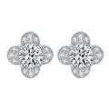 wholesale 925 Silver Four-Leaf Clover Earrings Women's Fashion Plum Blossom Shape Sterling Silver Earrings High-End Minimalist NicheIns Style Wholesale-0-8
