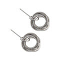 wholesale S925 Sterling Silver ET304 Korean Style INS Minimalist Geometric Multi-layer Hoop Earrings for Women-0-4