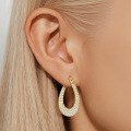 wholesale Brass Metal Hyper Flash Zircon Ear Cuff, Minimalist Exaggerated Earrings For Women,-0-2