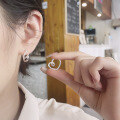 wholesale S925 Silver Cloud Tide Pavilion Fashion Korean Minimalist Heart Line Cute Fresh Style Trendy Design Earrings Ear Clips-0-3