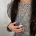 wholesale S925 Sterling Silver Irregular Heart Necklace for Women, Designed to be Unique and Niche, Luxurious High-End Sweater Chain-0-0