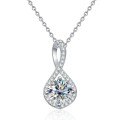 S925 Silver Moissanite Infinity Pendant Necklace-0-3