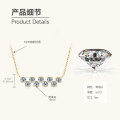 S925 Silver D Color Moissanite 9-Stone Row Cross Necklace-0-5