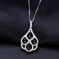 wholesale S925 Silver Natural Garnet Necklace, Fashionable and Elegant with a Premium Feel, Gemstone Pendant-0-1