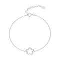 wholesale S925 Sterling Silver Full-Zirconia Hollow-Out Floral Bracelet, Fresh and Sweet Vintage Elegant High-End Banquet Bracelet-0-0