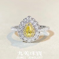 wholesale 925 Sterling Silver High-Quality Yellow Diamond Ring European and American Cross-Border High-End Jewelry Full-Zircon Teardrop Ring Wholesale-Pink Diamond-CBJZ339 No.9