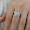 wholesale S925 Sterling Silver Red Elk Ins Butterfly Ring, Personality Exquisite Fashion Ethereal Texture Versatile Light Luxury Internet Famous Women-0-2