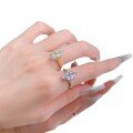 wholesale Metal: 925 Sterling Silver Gold Plated ZHUOZHFAN Jewelry New 7*14 Marquise Diamond Ring,Ins Style Wedding Ring Band for Women-0-4